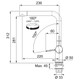 Franke, ACTIVE TWIST L-SPOUT, Single Lever Kitchen Tap Technical Drawing 1