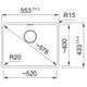 Franke, MRG 110-52, Maris Undermount Fragranite Sink Technical Drawing