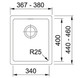 Franke, KBG 110 34, Granite Sink dimension drawing
