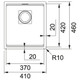 Franke, KNG 110-37, Kubus Undermount Fragranite Sink Technical Drawing