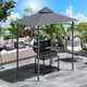 Outsunny 2.5M 8ft New Double-Tier BBQ Gazebo Grill Canopy Barbecue Cover in Grey
