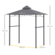 Outsunny 2.5M 8ft New Double-Tier BBQ Gazebo Grill Canopy Barbecue Cover in Grey