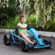 Homcom 24V Electric Go Kart for Kids with Music, Horn Honking, Slow Start in Blue