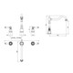 Abode Mayenne 3 Part Kitchen Tap Technical Drawing including Dimensions