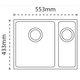 Carron Phoenix HAVEN 150-16 Sink Dimension