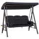 Outsunny 3 Seater Garden Swing Chair Patio Swing Bench with Cup Trays in Black