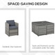 Outsunny 9 Piece Rattan Dining Table Chair Set 8-seater Cube Sofa & Umbrella Table in Grey