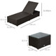  Outsunny 3 Piece Rattan Lounger Set in Deep Coffee & Cream White 
