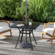 Outsunny Garden Table with Metal Tabletop, Steel Frame in Black