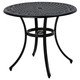 Outsunny Cast Aluminium Frame Garden Table with Parasol Hole for 2-4 in Black