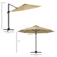 Outsunny 3m Solar LED Cantilever Parasol Adjustable Garden Umbrella in Khaki