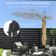 Outsunny 3m Solar LED Cantilever Parasol Adjustable Garden Umbrella in Khaki