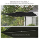 Outsunny 3m Garden Parasol Patio Umbrella with Hydraulic Mechanism in Grey