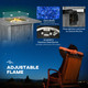 Outsunny Gas Fire Pit Table with 50,000 BTU Burner with Cover in Grey