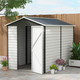 Outsunny 9x6 ft Galvanised Steel Garden Tool Storage Shed in Grey