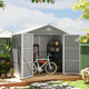 Outsunny 8x6 ft Garden Tool Storage Shed in Light Grey