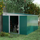 Outsunny 11x9 ft Galvanised Steel Garden Storage Shed with Sliding Doors in Green