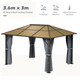 Outsunny 3 x 3.6m Hardtop Gazebo with Aluminium Frame and Curtains