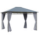 Outsunny 3.6 x 3m Hardtop Gazebo with Polycarbonate Curtains