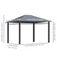 Outsunny 3.6 x 3m Hardtop Gazebo with Polycarbonate Curtains