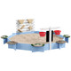 Outsunny Kids Sandbox Outdoor Playset for Ages 3-7 Years in Blue