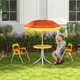 Outsunny Lion Theme Kids Bistro Table and Chair Set with Adjustable Parasol