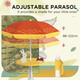 Outsunny Lion Theme Kids Bistro Table and Chair Set with Adjustable Parasol