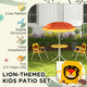 Outsunny Lion Theme Kids Bistro Table and Chair Set with Adjustable Parasol