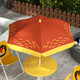 Outsunny Lion Theme Kids Bistro Table and Chair Set with Adjustable Parasol