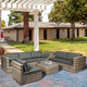 Outsunny 8 Piece Rattan Sofa Set Garden Furniture with Side Table