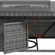 Outsunny Rattan Dining Set with Fire Pit Table and Cushioned Armchairs in Grey