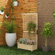Outsunny Wood Planter Box with Trellis for Climbing Plants Vines