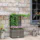 Outsunny 57x30x107cm Raised Bed Rattan Planter Box with Trellis