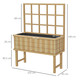 Outsunny Wooden Raised Bed Planter with Trellis & Drain Holes
