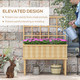 Outsunny Wooden Raised Bed Planter with Trellis & Drain Holes