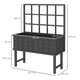Outsunny Wooded Raised Planter with Trellis Drain Holes in Grey