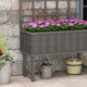 Outsunny Wooded Raised Planter with Trellis Drain Holes in Grey