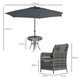 Outsunny 6 Piece Rattan Garden Table and Chair Set with Umbrella in Mix Grey
