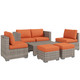 Outsunny 8 Piece Outdoor Rattan Patio Furniture Set in Orange