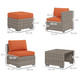 Outsunny 8 Piece Outdoor Rattan Patio Furniture Set in Orange
