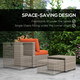 Outsunny 8 Piece Outdoor Rattan Patio Furniture Set in Orange
