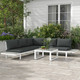 Outsunny 4 Piece Garden Set with 5 Level Recline Corner Conversation Sofa Set in White