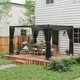 Outsunny 3 x 4m Pergola with Retractable Roof and Netting in Dark Grey