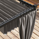Outsunny 3 x 3m Pergola with Retractable Roof and Curtains in Light Grey