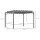 Outsunny 3 x 3m Outdoor Louvered Metal Pergola with Retractable Roof in Grey