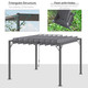 Outsunny 3 x 3m Outdoor Louvered Metal Pergola with Retractable Roof in Grey