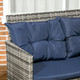 Outsunny 6 Piece Patio Rattan Wicker Sofa Set with Glass Table