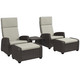 Outsunny 5 Piece 2 Seater Rattan Garden Lounge Set with Table in Brown