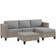 Outsunny 5 Piece Rattan Garden Furniture Set with Glass Coffee Table in Brown