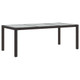 vidaXL 190x90x75cm Tempered Glass and Poly Rattan Garden Table